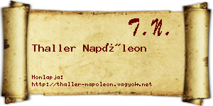 Thaller Napóleon névjegykártya